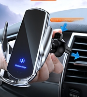Support de téléphone pour voiture avec chargeur sans fil et fixation sur grille d'aération, support de navigation rapide pour smartphone