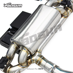 Échappement Catback Personnalisé pour BMW 335i/340i GT F30/F31/F34 3.0T 2012-2016, Silencieux d'Échappement Boska avec Moteur Électrique et Embouts Noirs - Product Image 4