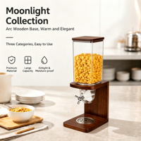 3,5L Houten Graan- en Snoepdispenser, Bulkvoedseldispenser, Droge Fruit-, Kaugom-, Kauwgom- en Noten-dispenser