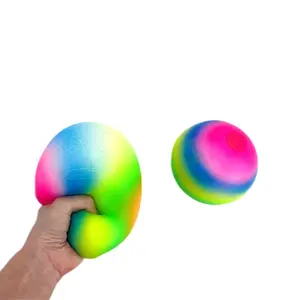 Market promotion 10cm TPR Rainbow Squeeze Ball Anti Stress children's Sensory Toys