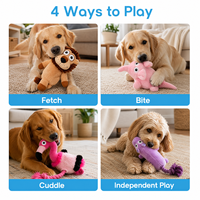 Jouet en peluche silencieux pour chien avec couineur ultrasonique pour le soulagement du stress et l'activité intérieure – Idéal pour les vendeurs en ligne