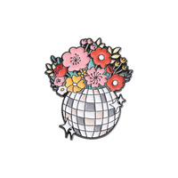 Broche créative haut de gamme en alliage plaqué, série irrégulière, motifs avion de dessin animé/bouteille de boisson/fleur