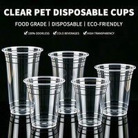 Gobelets jetables en PET transparent de qualité alimentaire, écologiques, inodores, pour café glacé, bubble tea, logo personnalisé, vente en gros, café au lait