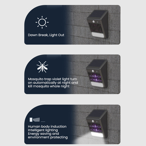 Dayoung 2025 extérieur Rechargeable solaire insecte tueur lampe jardin mural solaire moustique tueur lampe lumière Bug Zapper - Product Image 5