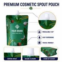 Pochette de recharge personnalisée imprimée pour masque capillaire naturel, pochette à bec verseur pour traitement profond, emballage pour soins capillaires, pochette stand-up pour lait et aliments pour animaux de compagnie