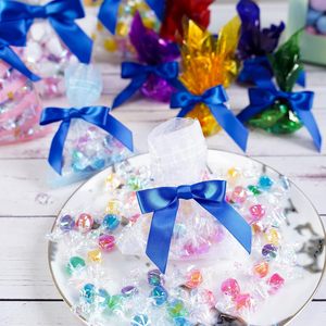 Noeud de cravate en <span class=keywords><strong>ruban</strong></span> torsadé de 3.5 "bleu en <span class=keywords><strong>satin</strong></span> et polyester personnalisé pour fête d'anniversaire gâteau de mariée panier cadeau préfabriqué vente en gros - Product Image 2