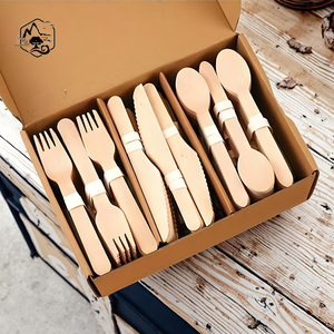 Cuillère en bois <span class=keywords><strong>jetable</strong></span> biodégradable naturelle 140mm mini ensemble de couverts pour manger en vrac <span class=keywords><strong>vaisselle</strong></span> bon marché pour les fêtes crème glacée - Product Image 1