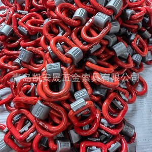Anillo de elevación tipo D de acero aleado de 90 mm con pasador cruzado recubierto de plástico rojo para transporte logístico - Product Image 5