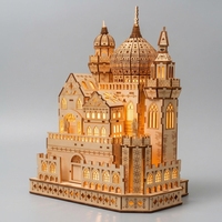 Rompecabezas de Madera 3D Personalizado, Elegante Castillo Romántico, Maqueta de Mansión Majestuosa para Decoración de Recepción de Bodas