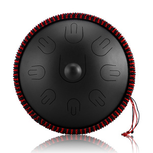 <span class=keywords><strong>Hluru</strong></span> DG9-14 14 pouces, <span class=keywords><strong>Handpan</strong></span> professionnel monocouche en cuivre et acier, Instrument de percussion à langue de cuivre, Clé Ré mineur - Product Image 5
