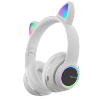 Headphone Nirkabel Over-Ear dengan Bantalan Telinga Lembut, Headset Stereo Lipat untuk Musik, Belajar, dan Bekerja