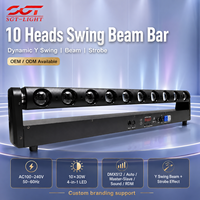 Barre de lumière LED linéaire à tête mobile 10x30W 4-en-1 avec effets stroboscopiques pour événements intérieurs, DJ, discothèques et scènes