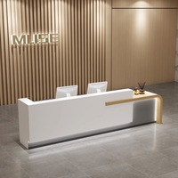 Comptoir d'Accueil Contemporain et Élégant pour Salon de Beauté, Hôtel ou Entreprise – Banque d'Accueil Brillante avec Éclairage LED