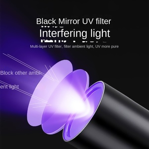 Lampe torche <span class=keywords><strong>LED</strong></span> UV 365nm étanche en alliage d'aluminium rechargeable par USB, détecteur de lumière noire IP55 pour les taches d'animaux, l'urine de chien, le chat - Product Image 3