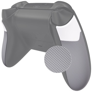 EXtremeRate Poignées en caoutchouc antidérapantes blanches et grises, panneaux arrière et rails latéraux de remplacement pour manette Xbox Series X S - Product Image 1