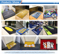 Tapis de porte tissé tufté avec logo imprimé sur mesure - Lavable, antidérapant, avec envers en caoutchouc tressé jacquard