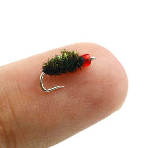 Hameçon de pêche à la mouche haute simulation 12*4mm en acier à haute teneur en carbone, caoutchouc, ABS, PVC, type ancre, pour la pêche à la mouche bionique en rivière, au tilapia et en eau douce - Product Image 3