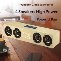 W8C Holz-Lautsprecher für V5.0 mit Wecker, FM-Radio & TF/USB-Wiedergabe - Für Zuhause/Auto, Logo-Anpassung, Geschenk