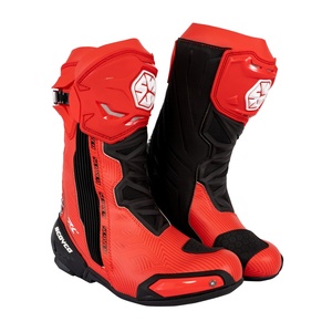 Chaussures <span class=keywords><strong>de</strong></span> course en cuir pour moto Mocha Knight - Protection pour la piste - Bottes <span class=keywords><strong>de</strong></span> moto - Professionnelles - Respirantes - Antidérapantes - Product Image 1
