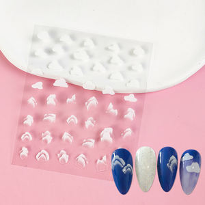 Benutzer definierte OEM Zubehör Kunst Liebe Nagel Aufkleber Weiß Einfache Stern Drücken Sie auf Nägel Aufkleber Kunst Schmetterling Aufkleber Fabrik Nagel zubehör - Product Image 3