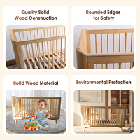 Lit bébé multifonctionnel en bois massif moderne et écologique, sans laque, pour chambre à coucher, fabriqué en Chine