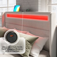 Lit de rangement de luxe moderne avec 4 grands tiroirs en métal Conception facile à assembler pour chambre à coucher ou hôtel avec grand espace de rangement