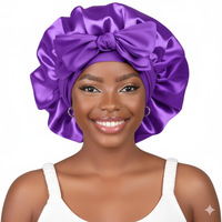 Bonnet de nuit sans bord à dessus rond, 96 % polyester, avec ruban élastique réglable, pour femme, bonnet de douche