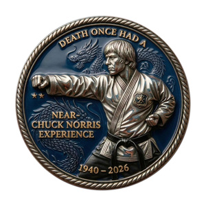 Pièce commémorative Chuck Norris : Légende des arts martiaux, thème « Tough Guy », artisanat métallique, médaille ronde culturelle - Product Image 3