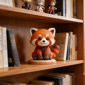Figurine en résine de panda roux à queue bouclée, mignonne et apaisante. Cette sculpture a été sculptée et moulée par Bozhiyi. - Product Image 6