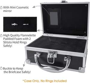 Mallette de sécurité pour porte-alliances avec support, étui de transport portable pour alliances avec boucle - Product Image 2