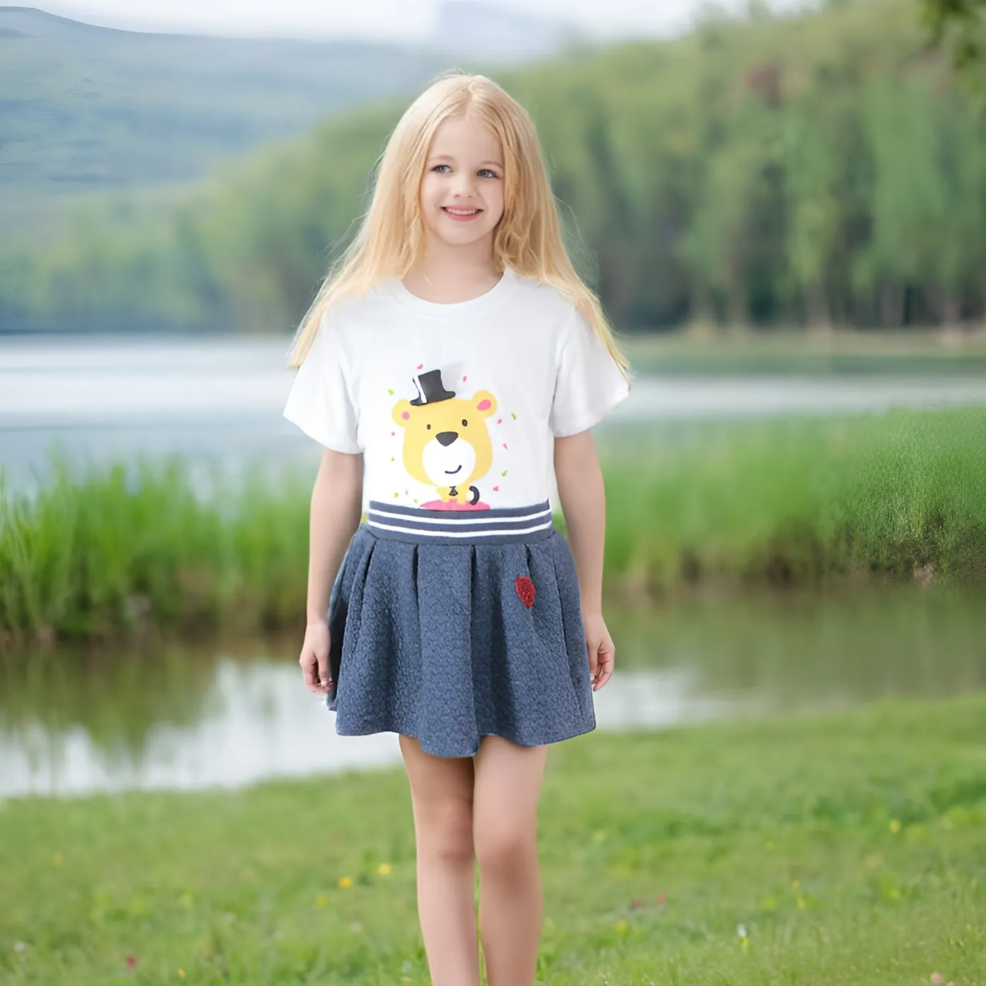 Kinder Kleding Hete Lente Korte Jurk Meisjes Hoge Taille Elastische School Meisjes Mini Rok Kleine Meisjes Zomerrokken