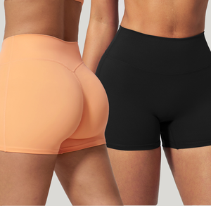 Shorts de yoga pour femmes à taille haute, extensibles dans 4 directions, effet push-up, coupe ajustée, anti-transpiration et séchage rapide, pour la course à pied - Product Image 1