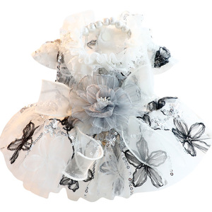 Vêtements pour animaux de compagnie, robe de mariée en dentelle de luxe, costume élégant de princesse pour petits chiens et chats, robe tutu florale exquise pour chien - Product Image 6