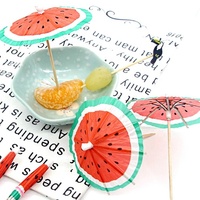 Parasols en papier écologiques BAMBUS pour boissons, lot de 100 mini-parasols à cocktail, cure-dents en vrac pour fête hawaïenne Luau