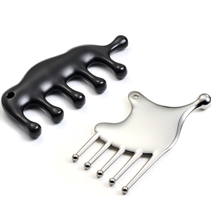 Multi-Function Stainless Steel Metal Facial Massager Gua Sha Hair Scalp Brush Scraping Board Mirror Surface Finish Neck Shoulder - Product Image 5
