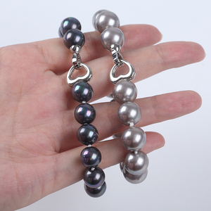 10/12mm Tahiti Black/Grey Color Natural Round Shape Shell Beads Mother of <strong>Pearl</strong> Jewelry <strong>Set</strong> - Product Image 6