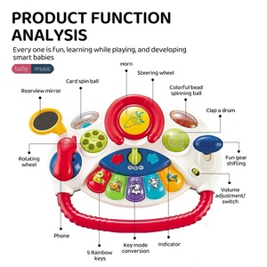 Volante multifuncional educativo KSF para bebé, <span class=keywords><strong>juego</strong></span> <span class=keywords><strong>de</strong></span> coche <span class=keywords><strong>de</strong></span> conducción simulada, iluminación Musical eléctrica, juguetes <span class=keywords><strong>de</strong></span> plástico para niños - Product Image 3