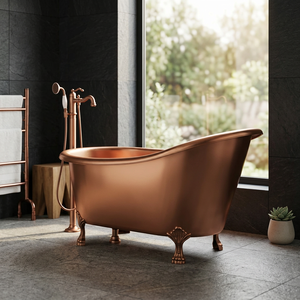 Baignoire autoportante en cuivre ovale, classique et luxueuse, modèle le plus récent, prix de gros - Indian Home Creft - Product Image 1