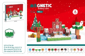 Blocs de <span class=keywords><strong>construction</strong></span> magnétiques pour enfants, cubes sur le thème de Noël, jouet de <span class=keywords><strong>construction</strong></span> créatif STEM, cadeau de vacances idéal pour les tout-petits - Product Image 4