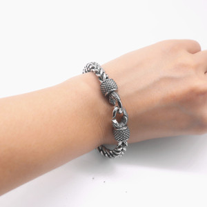 yunnique <b>Titanium</b> Steel <b>Chain</b> Bracelet Geometric Design Unisex Jewelry Fashionable Minimalist Style Ready To Ship - Product Image 4
