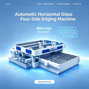Máquina Esmeriladora <span class=keywords><strong>de</strong></span> Vidrio Industrial Horizontal Automática <span class=keywords><strong>de</strong></span> Alta Velocidad <span class=keywords><strong>de</strong></span> 40 m/min para Biselado <span class=keywords><strong>de</strong></span> Cuatro Lados - Product Image 1