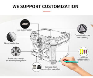 Ensemble de valises latérales pour coffre de <span class=keywords><strong>moto</strong></span> 45L+38L, étanches, universelles, en alliage d'aluminium - Product Image 6
