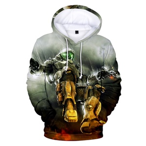 Logo personalizzato felpa con cappuccio stampata in 3D Pullover Oversize da uomo in poliestere lavata felpa a sublimazione Streetwear maschile - Product Image 3