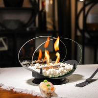 TT-119 Mini Cheminée à Éthanol Innoliving Fire Spin, Table de Cheminée à Éthanol