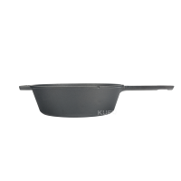 Poêle en fonte 2-en-1 avec couvercle, pré-culottée, compatible four, cuisinière et induction, faitout profond, poêle à frire, multicuiseur en métal