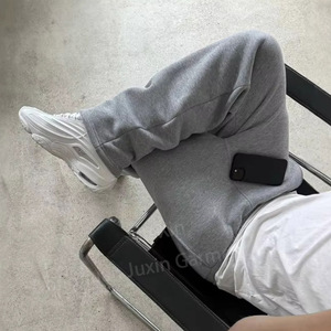 Pantalones Unisex de alta calidad personalizados algodón poliéster recto pierna abierta cremallera sólido liso neopreno en blanco Jogger pantalones de chándal para hombres - Product Image 3