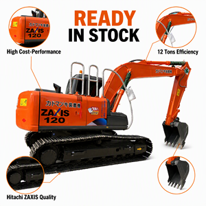 Excavatrice sur chenilles Hitachi ZX120 d'occasion, d'origine japonaise, en bon état de fonctionnement, 12 tonnes, pour travaux de terrassement, avec certifications CE et EPA, en stock. - Product Image 1