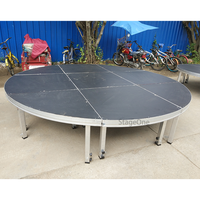 Scène circulaire de 3 mètres de diamètre, personnalisée, ronde, incurvée, sur remorque, mobile, portable, avec podium surélevé, à vendre