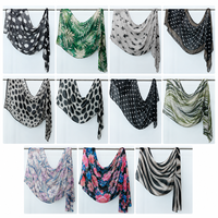 Voile imprimé 100 % modal OEKO-TEX en gros 70x180cm à rayures, imprimé léopard et floral aquarelle pour femmes musulmanes, long foulard personnalisable avec logo OEM