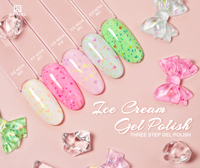 ICE NOVA Gel Polish Effet Crème Glacée Votre Logo Gel de Base Renforcé Caoutchouc Couleur Crème Glacée Yaourt Français pour Peinture d'Ongles